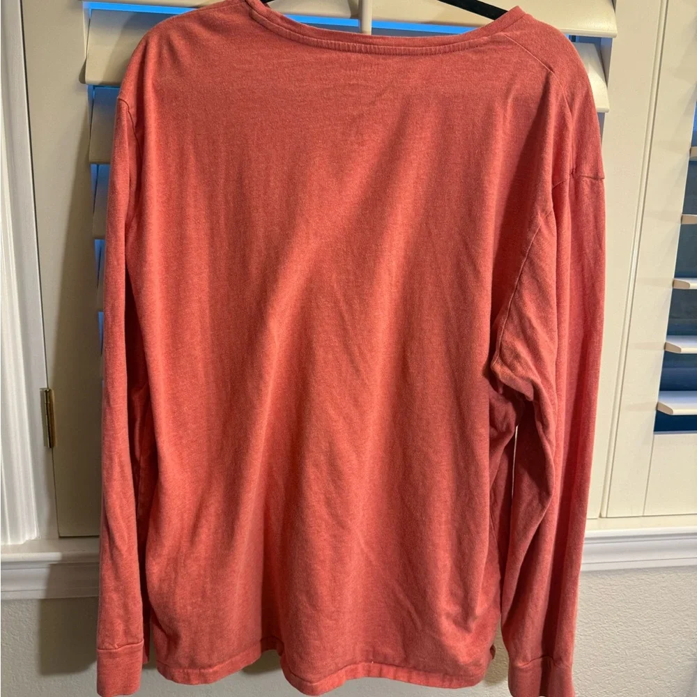 Polo by Ralph Lauren Coral Long Sleeve Tee Shirt Blue Pony logo XL
